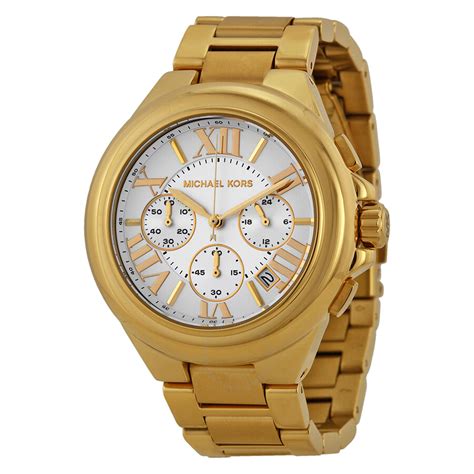 michael kors camille chronograph glitz watch|Michael Kors gold tone watch.